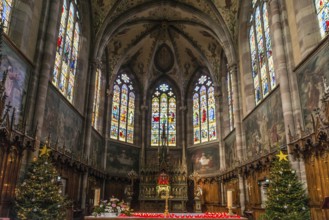 Interior view, Church of St. Peter and Paul, Obernai, Alsace, Bas-Rhin Department, France