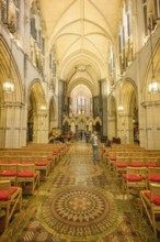 Christchurch Cathedral interior view with floor mosaic, Dublin, County Dublin, Ireland