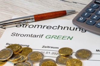 Close-up of a symbolic electricity bill