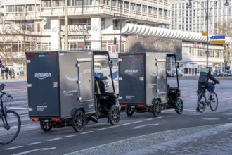 E-cargo bike, e-cargo bike delivery vehicle, pedal drives with e-motor assistance, from the