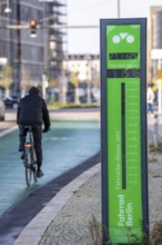 Bicycle barometer on Karl-Marx-Allee in Berlin, the number of bicycles passing by the counting
