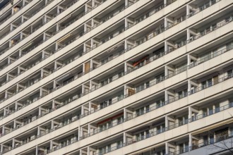 High-rise residential building on Spandauer Strasse in Berlin, Germany