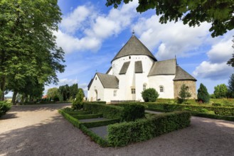 Medieval round church with cemetery, fortified church, Østerlars Kirke, Østerlars, Bornholm,