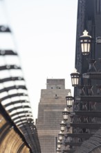 Details of the famous Sydney Harbour Bridge in the evening light