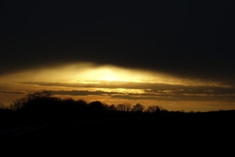 Landscape in late autumn with sunset, Germany