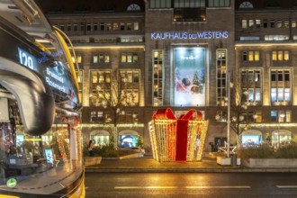 The KaDeWe, department store of the West on Tauentzienstraße in Christmas light decoration, Berlin,