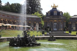 Water features of the Upper Grotto, Sun Temple, Hermitage in Bayreuth, Upper Franconia, Bavaria,