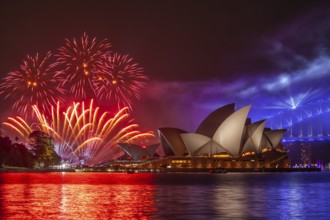 Sydney 2021 Australia Day fireworks in the harbor