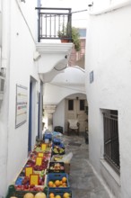 Alley in the old town of Naxos, Cyclades, Greece