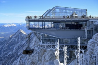 Mountain station of the cable car to the Zugspitze (2962 m), German side, Grainau municipality,