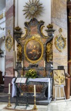 Interior photos in St. Salvator Cathedral in Fulda, officially High Cathedral in Fulda, center of