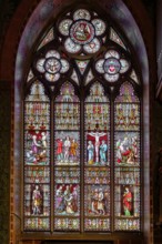 Holy Blood chapel, Figurative stained-glass window, Bruges, Belgium