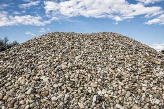 Gravel, gravel plant, gravel pit, near Breisach am Rhein, Breisgau, Baden-Württemberg, Germany