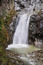 Waterfall in the Durnand Gorge, Les Valettes, Canton of Valais, Switzerland
