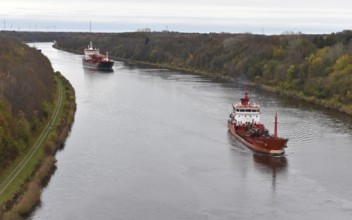 Tanker VARKAN EGE in the Kiel Canal, NOK, Kiel Canal, Kiel Canal, Schleswig-Holstein, Germany