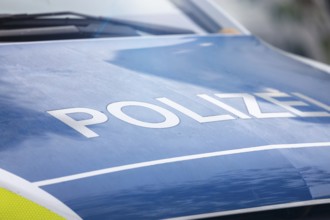 Close-up of a police vehicle as a symbol of a police operation