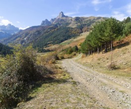 Mountain landscape Guarrinza - La Mina, Aragon Subordan river valley, Parque Natural Valles