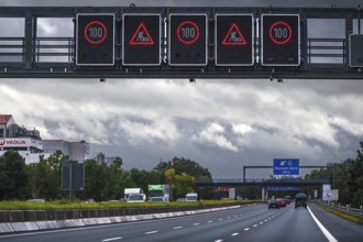 Electronic traffic control on the A9 motorway, Hof, Upper Franconia, Bavaria, Germany