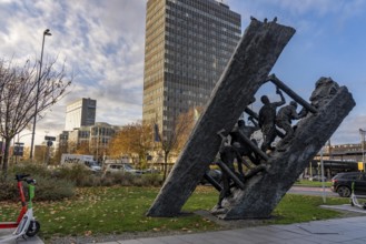 Downtown Essen, Miners' Monument Steile Lagerung, am Europaplatz, high-rise office buildings, at