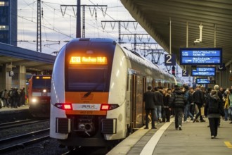 Regional express at Essen main station, on the platform, RRX R1 to Aachen, North Rhine-Westphalia,