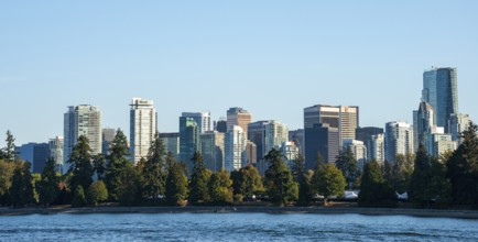 Skyline, city view with skyscrapers, Vancouver, British Columbia, Canada