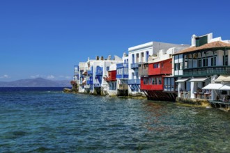Mykonos, Cyclades, Greece - Little Venice is a picturesque neighborhood in Mykonos Town with