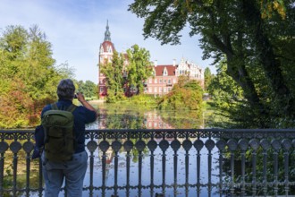 New Muskau Castle, Muskauer Park, UNESCO World Heritage Site, Bad Muskau, Upper Lusatia, Saxony,