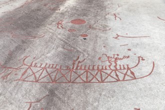 Historic rock carvings of Tanum, here at the Vitlycke site, figurative depiction from the Bronze