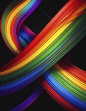 Abstract digital art featuring vibrant, intersecting neon lines creating a geometric pattern,