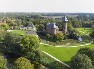 Aerial view of Linn Krefeld Castle, North Rhine-Westphalia, Germany