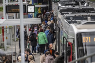 Tram station, at Düsseldorf-Bilk station, hub of S-Bahn, subway, tram, public bus, North