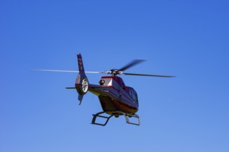 A Eurocopter EC 120B Colibri helicopter, D-HALX registration, during a flight demonstration as part