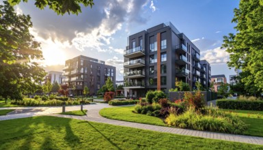 New modern block of flat, condo architecture, Residential apartment as a flat, luxury house