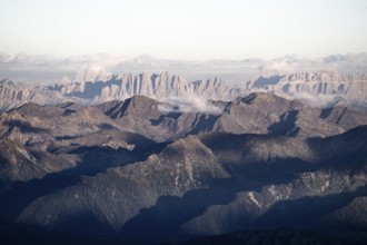 Mountain panorama at sunset, Stubai Alps, South Tyrol, Italy