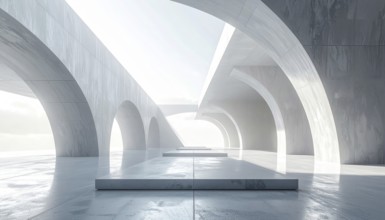 3d illustration of abstract modern architecture background, Minimal geometry architectural design,