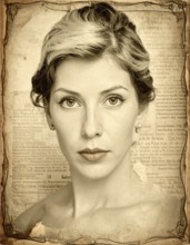 Grunge old public newspaper, texture background wallpaper illustration, vintage tattered yellow