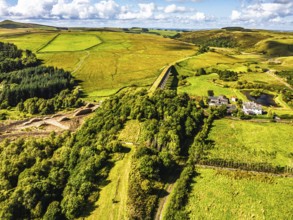 Shankend Viaduct from a drone, Hawick, Scottish Borders, Scotland, UK