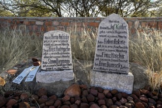 Graves at the German military cemetery at Waterberg, Otjozondjupa region, Namibia