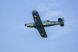 A Pilatus P-2 of Pilatus Flugzeugwerke AG with the registration D-EPII during a flight
