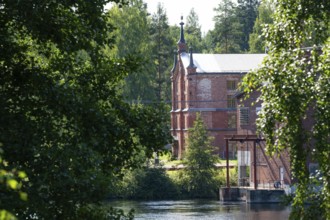 Brick factory building, former paper factory and mill for the production of groundwood pulp board,