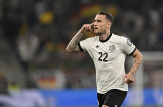 Goal celebration David Raum GER (22) Gesture Gesture World Cup qualifier, international match,