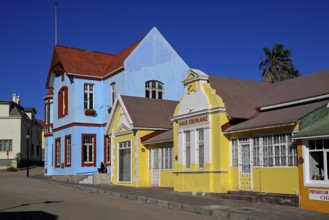 Colonial house facades in the Bergstraße, Lüderitz, Karas region, Namibia