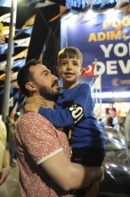 Gaziantep, Türkiye – May 28, 2023. Supporters of President Recep Tayyip Erdogan celebrate in the