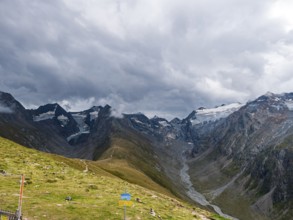 Panoramic view from the Hohe Mut over the Mutsattel and the Rotmoostal to the Gurglkamm in the
