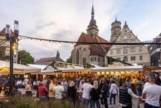 Stuttgart wine village, wine festival on Schillerplatz and Marktplatz in the centre of the state