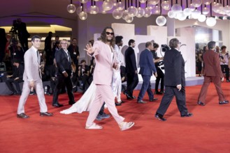 Venice, Italy - 3 September 2025: Jason Momoa, Louis Cancelmi, Oscar Isaac, Franco Nero and Duke