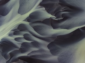 River, river course, river delta, aerial view, sediments, structures, South Iceland, Iceland