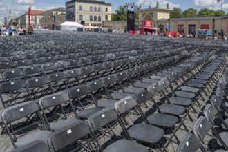 Seating in front of the start of Klassik auf dem Odeonsplatz, Munich, Bavaria, Germany