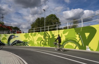 New bicycle tunnel at the junction of the B51 and Warendorfer Straße, in Münster, a bicycle and