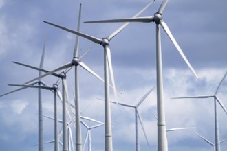 Wind turbines of a wind farm near Eemshaven, Netherlands